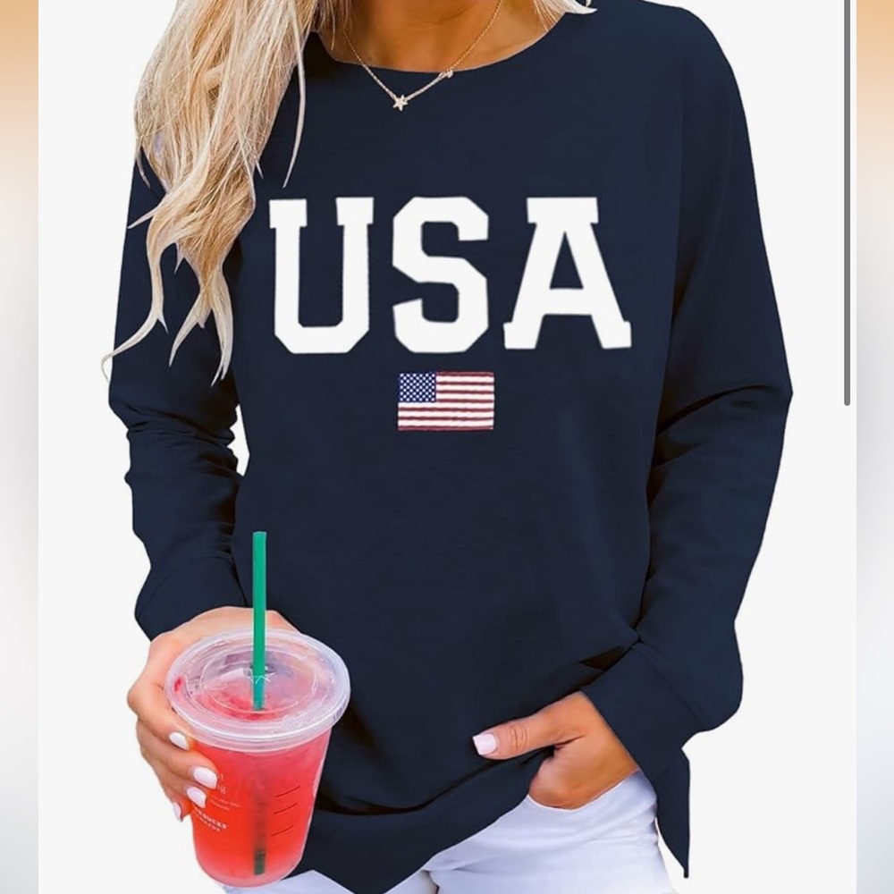 USA Graphic Navy Sweatshirt - Women's Size M